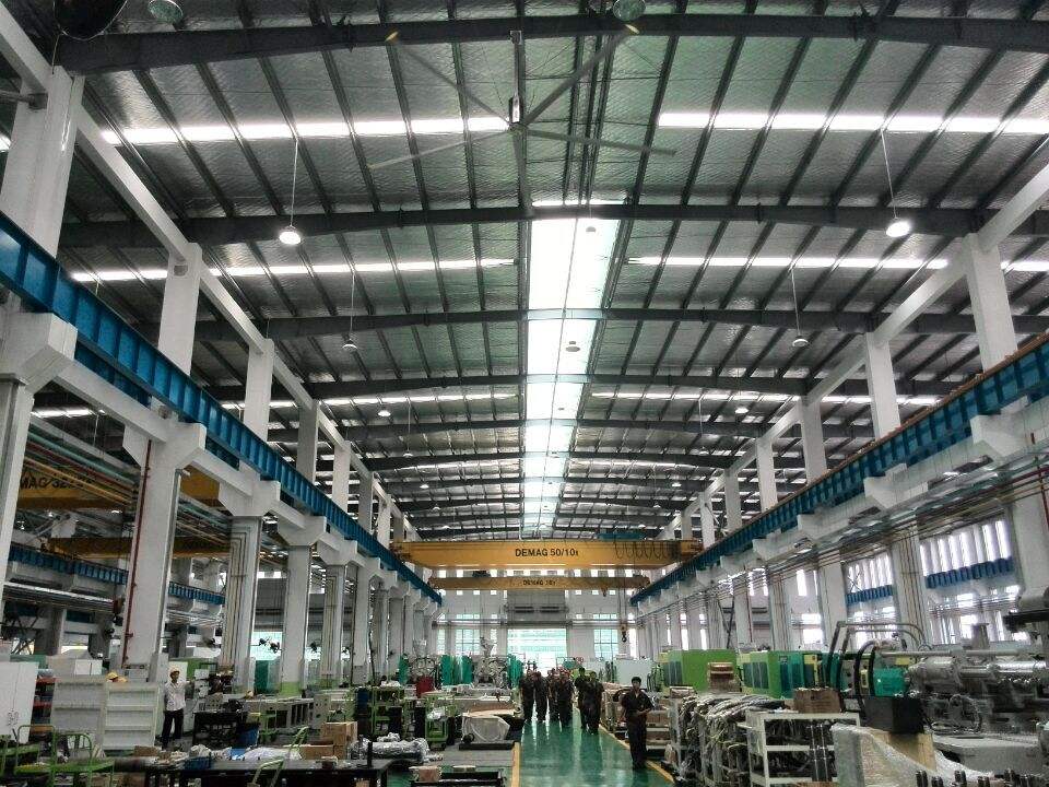 模具模胚車間工業(yè)大風(fēng)扇安裝通風(fēng)降溫
